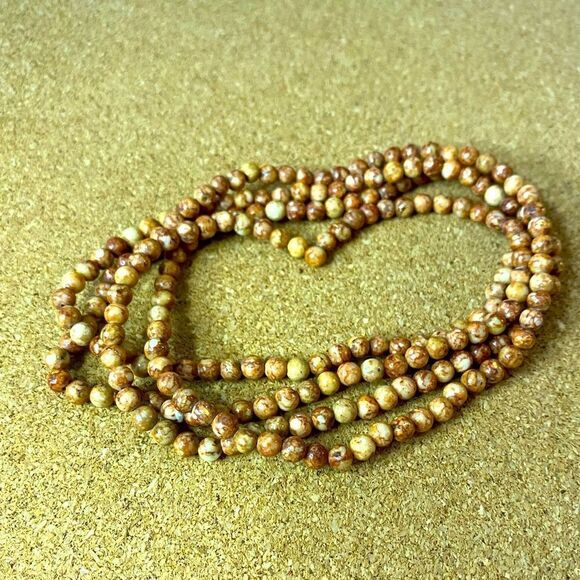 Natural Stone Small Beads Necklace Can Be Worn As Bracelet If doubled up - Picture 1 of 3